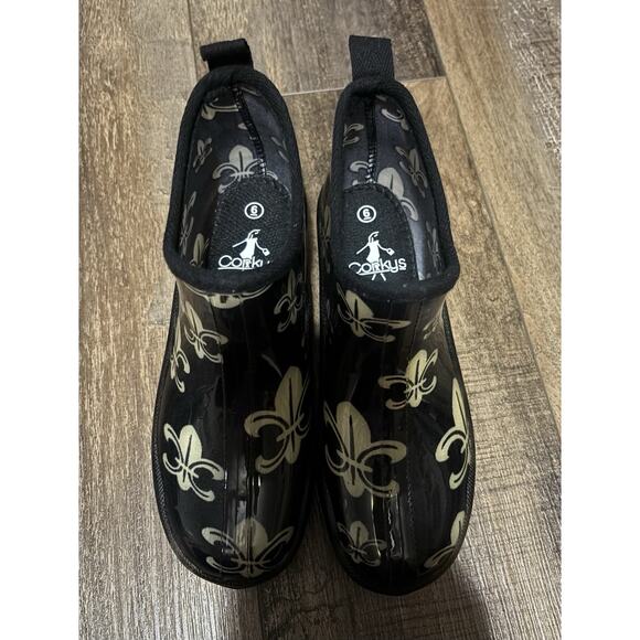 Corkys Shoes - Corkys Stormy Fleur De Leis Rain Boots Booties Ladies 6